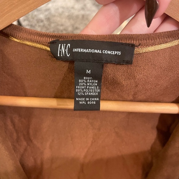 ⭐️INC International Concepts Tan Suede Open Front Blazer - Picture 4 of 4